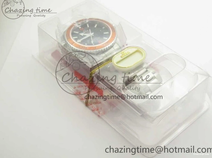 0128 Tailored Planet Ocean Professional Orange Bezel 45.5mm 1:1 VSF Best Edition on SS Bracelet A8500 Super Clone (2 Straps) 7950